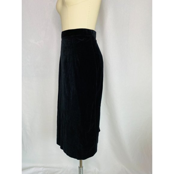 Vintage 80s Gothic Velvet Wiggle Pencil Skirt Size M Medium VLV Pinup Rockabilly - Picture 4 of 5